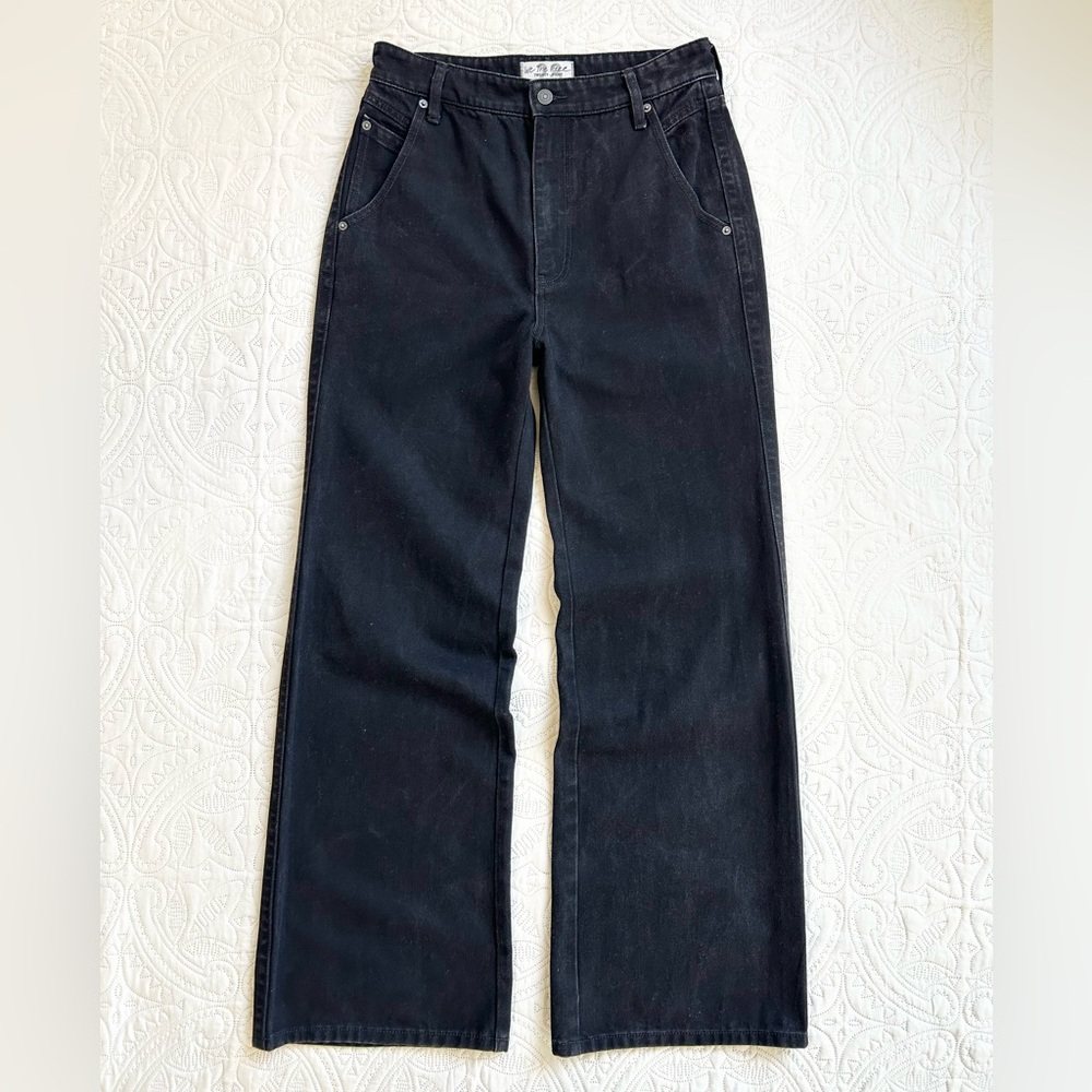 We The Free Jeans Black Wash Wide Leg Denim Jeans 28 (Actual waist 32")